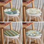 - RealHomes Yuvarlak Fermuarlı Sandalye Minderi - Realhomes  4'lü Renkli Zemin Üzerinde Onedraw Çizimli Modern Yuvarlak Fermuarlı Sandalye Minderi Seti Realhomes