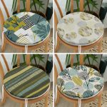 - RealHomes Yuvarlak Fermuarlı Sandalye Minderi - Realhomes  4'lü Renkli Zemin Üzerinde Onedraw Çizimli Modern Yuvarlak Fermuarlı Sandalye Minderi Seti Realhomes