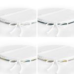 4'lü Renkli Zemin Üzerinde Yaprak Desenli Modern Yuvarlak Fermuarlı Sandalye Minderi Seti Realhomes