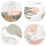 - RealHomes Yuvarlak Fermuarlı Sandalye Minderi - Realhomes  4'lü Renkli Zemin Üzerinde Onedraw Çizimli Bayan Silüeti Modern Yuvarlak Fermuarlı Sandalye Minderi Seti Realhomes