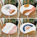 - RealHomes Yuvarlak Fermuarlı Sandalye Minderi - Realhomes 4'lü Beyaz Zemin Üzerinde Onedraw Çizimli Modern Yuvarlak Fermuarlı Sandalye Minderi Seti Realhomes