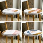 - RealHomes Yuvarlak Fermuarlı Sandalye Minderi - Realhomes 4'lü Beyaz Zemin Üzerinde Onedraw Çizimli Modern Yuvarlak Fermuarlı Sandalye Minderi Seti Realhomes