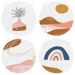 - RealHomes Yuvarlak Fermuarlı Sandalye Minderi - Realhomes 4'lü Beyaz Zemin Üzerinde Onedraw Çizimli Modern Yuvarlak Fermuarlı Sandalye Minderi Seti Realhomes