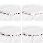 4'lü Renkli Zemin Üzerinde Zebra Desenli Modern Yuvarlak Fermuarlı Sandalye Minderi Seti Realhomes