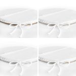 4'lü Renkli Zemin Üzerinde Yaprak Desenli Modern Yuvarlak Fermuarlı Sandalye Minderi Seti Realhomes