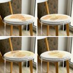 4'lü Renkli Zemin Üzerinde Onedraw Çizimli Modern Yuvarlak Fermuarlı Sandalye Minderi Seti Realhomes