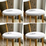 - RealHomes Yuvarlak Fermuarlı Sandalye Minderi - Realhomes  4'lü Beyaz Zemin Üzerinde Çiçek Desenli Modern Yuvarlak Fermuarlı Sandalye Minderi Seti Realhomes