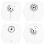 - RealHomes Yuvarlak Fermuarlı Sandalye Minderi - Realhomes  4'lü Beyaz Zemin Üzerinde Çiçek Desenli Modern Yuvarlak Fermuarlı Sandalye Minderi Seti Realhomes