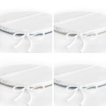 4'lü Renkli Zemin Üzerinde Geometrik Çizimli Modern Yuvarlak Fermuarlı Sandalye Minderi Seti Realhomes