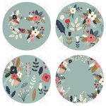 - RealHomes Yuvarlak Fermuarlı Sandalye Minderi - Realhomes  4'lü Renkli Zemin Üzerinde Çiçek Desenli Modern Yuvarlak Fermuarlı Sandalye Minderi Seti Realhomes