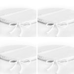 - RealHomes Yuvarlak Fermuarlı Sandalye Minderi - Realhomes  4'lü Beyaz Zeminde Gri Palmiye Ağaç Tasarımlı Modern Yuvarlak Fermuarlı Sandalye Minderi Seti Realhomes