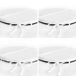 4'lü Siyah Zeminde Ağaç Motifli Dijital Baskılı Özel Tasarım Yuvarlak Fermuarlı Sandalye Minderi Seti Realhomes