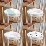 - RealHomes Yuvarlak Fermuarlı Sandalye Minderi - Realhomes 4'lü Beyaz Zemin Üzerinde Siyah Puantiyeli Modern Yuvarlak Fermuarlı Sandalye Minderi Seti Realhomes