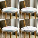 - RealHomes Yuvarlak Fermuarlı Sandalye Minderi - Realhomes 4'lü Beyaz Zemin Üzerinde Siyah Puantiyeli Modern Yuvarlak Fermuarlı Sandalye Minderi Seti Realhomes