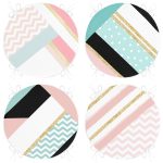 - RealHomes Yuvarlak Fermuarlı Sandalye Minderi - Realhomes  4'lü Beyaz Zemin Üzerinde Gold Detaylı Geometrik Desenli Modern Yuvarlak Fermuarlı Sandalye Minderi Seti Realhomes