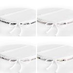 - RealHomes Yuvarlak Fermuarlı Sandalye Minderi - Realhomes  4'lü Renkli Zemin Üzerinde Gold Detaylı Yaprak Desenli Modern Yuvarlak Fermuarlı Sandalye Minderi Seti Realhomes