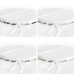 4'lü Beyaz Zemin Üzerinde Gold Detaylı Yaprak Desenli Modern Yuvarlak Fermuarlı Sandalye Minderi Seti Realhomes