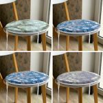 - RealHomes Yuvarlak Fermuarlı Sandalye Minderi - Realhomes 4'lü Renkli Zemin Üzerinde Kartanesi Desenli Modern Yuvarlak Fermuarlı Sandalye Minderi Seti Realhomes