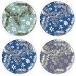 - RealHomes Yuvarlak Fermuarlı Sandalye Minderi - Realhomes 4'lü Renkli Zemin Üzerinde Kartanesi Desenli Modern Yuvarlak Fermuarlı Sandalye Minderi Seti Realhomes