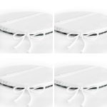 4'lü Renkli Zemin Üzerinde Çamağacı Desenli Modern Yuvarlak Fermuarlı Sandalye Minderi Seti Realhomes