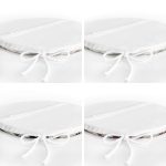 4'lü Renkli Zemin Üzerinde Çiçek Desenli Modern Yuvarlak Fermuarlı Sandalye Minderi Seti Realhomes