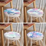 - RealHomes Yuvarlak Fermuarlı Sandalye Minderi - Realhomes 4'lü Renkli Yaprak Tropik Yaprak Özel Tasarım Dijital Baskılı Yuvarlak Fermuarlı Sandalye Minderi Seti Realhomes