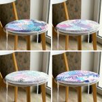 - RealHomes Yuvarlak Fermuarlı Sandalye Minderi - Realhomes 4'lü Renkli Yaprak Tropik Yaprak Özel Tasarım Dijital Baskılı Yuvarlak Fermuarlı Sandalye Minderi Seti Realhomes