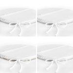 4'lü Beyaz Zemin Üzerinde Çiçek Desenli Modern Yuvarlak Fermuarlı Sandalye Minderi Seti Realhomes