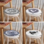 4'lü Modern Üçüncü Göz Motifli Yuvarlak Fermuarlı Sandalye Minderi Seti Realhomes