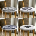 4'lü Modern Üçüncü Göz Motifli Yuvarlak Fermuarlı Sandalye Minderi Seti Realhomes