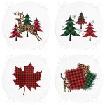 - RealHomes Yuvarlak Fermuarlı Sandalye Minderi - Realhomes  4'lü Ekose Modelli Çam Ağacı Yılbaşı Kombin Modern Yuvarlak Fermuarlı Sandalye Minderi Seti Realhomes