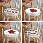 - RealHomes Yuvarlak Fermuarlı Sandalye Minderi - Realhomes 4'lü Yaprak Tasarımlı Ekoseli Yılbaşı Konsept Modern Yuvarlak Fermuarlı Sandalye Minderi Seti Realhomes