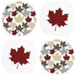 - RealHomes Yuvarlak Fermuarlı Sandalye Minderi - Realhomes 4'lü Yaprak Tasarımlı Ekoseli Yılbaşı Konsept Modern Yuvarlak Fermuarlı Sandalye Minderi Seti Realhomes