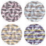 - RealHomes Yuvarlak Fermuarlı Sandalye Minderi - Realhomes  4'lü Beyaz Zemin Üzerinde Siyah Geometrik Desenli Modern Yuvarlak Fermuarlı Sandalye Minderi Seti Realhomes