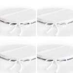 - RealHomes Yuvarlak Fermuarlı Sandalye Minderi - Realhomes  4'lü Beyaz Zemin Üzerinde Siyah Geometrik Desenli Modern Yuvarlak Fermuarlı Sandalye Minderi Seti Realhomes