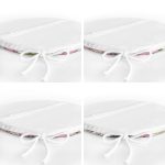 4'lü Beyaz Zemin Üzerinde Renkli Çiçek Desenli Modern Yuvarlak Fermuarlı Sandalye Minderi Seti Realhomes