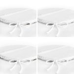 4'lü Beyaz Zemin Üzerinde Kozalak Desenli Modern Yuvarlak Fermuarlı Sandalye Minderi Seti Realhomes