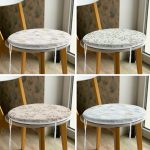 - RealHomes Yuvarlak Fermuarlı Sandalye Minderi - Realhomes  4'lü Renkli Zemin Üzerinde Çiçek Desenli Modern Yuvarlak Fermuarlı Sandalye Minderi Seti Realhomes