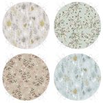 - RealHomes Yuvarlak Fermuarlı Sandalye Minderi - Realhomes  4'lü Renkli Zemin Üzerinde Çiçek Desenli Modern Yuvarlak Fermuarlı Sandalye Minderi Seti Realhomes