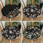 - RealHomes Yuvarlak Fermuarlı Sandalye Minderi - Realhomes  4'lü Siyah Zemin Üzerinde Çiçek Desenli Modern Yuvarlak Fermuarlı Sandalye Minderi Seti Realhomes