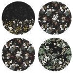 - RealHomes Yuvarlak Fermuarlı Sandalye Minderi - Realhomes  4'lü Siyah Zemin Üzerinde Çiçek Desenli Modern Yuvarlak Fermuarlı Sandalye Minderi Seti Realhomes