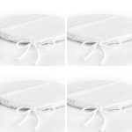 4'lü Beyaz Zemin Üzerinde Soft Renkli Deniz Yıldızı Desenli Modern Yuvarlak Fermuarlı Sandalye Minderi Seti Realhomes