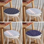 - RealHomes Yuvarlak Fermuarlı Sandalye Minderi - Realhomes 4'lü Renkli Zemin Üzerinde Denizci Desenli Modern Yuvarlak Fermuarlı Sandalye Minderi Seti Realhomes