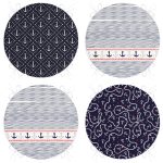 - RealHomes Yuvarlak Fermuarlı Sandalye Minderi - Realhomes 4'lü Renkli Zemin Üzerinde Denizci Desenli Modern Yuvarlak Fermuarlı Sandalye Minderi Seti Realhomes