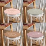 - RealHomes Yuvarlak Fermuarlı Sandalye Minderi - Realhomes 4'lü Renkli Zemin Üzerinde Onedraw Çizimli Yaprak Desenli Modern Yuvarlak Fermuarlı Sandalye Minderi Seti Realhomes