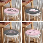 4'lü Sevgililer Günü Konseptli Özel Tasarım Modern Kombin Yuvarlak Fermuarlı Sandalye Minderi Seti Realhomes