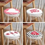 4'lü Sevgililer Günü Konseptli Özel Tasarım Modern Kombin Yuvarlak Fermuarlı Sandalye Minderi Seti Realhomes