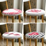 4'lü Sevgililer Günü Konseptli Özel Tasarım Modern Kombin Yuvarlak Fermuarlı Sandalye Minderi Seti Realhomes