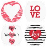 4'lü Sevgililer Günü Konseptli Özel Tasarım Modern Kombin Yuvarlak Fermuarlı Sandalye Minderi Seti Realhomes