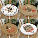 4'lü Sevgililer Günü Konseptli Özel Tasarım Modern Kombin Yuvarlak Fermuarlı Sandalye Minderi Seti Realhomes